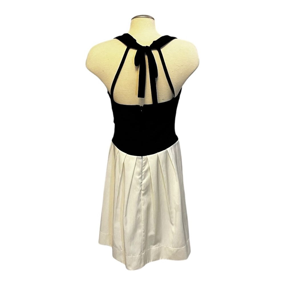 Frank Lyman Evening Cocktail Halter Colourblock Dress Black/White US 8 - Picture 11 of 15